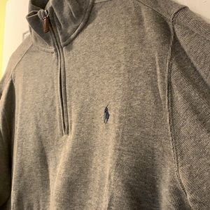 Polo by Ralph Lauren quarter zip grey pullover - Size: L